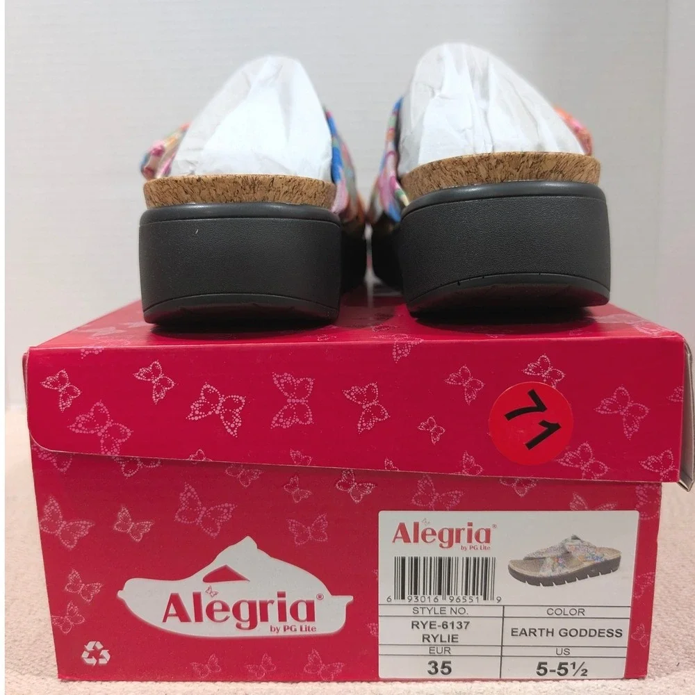 Alegria Rylie Earth Goddess Floral Platform Sandals 35 5-5.5 NIB
